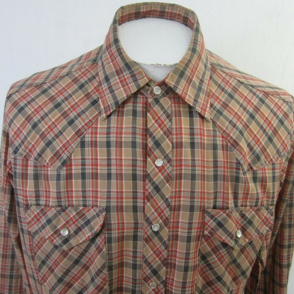 Sears Western wear men pearl snap shirt vintage L - Picture 4 of 7
